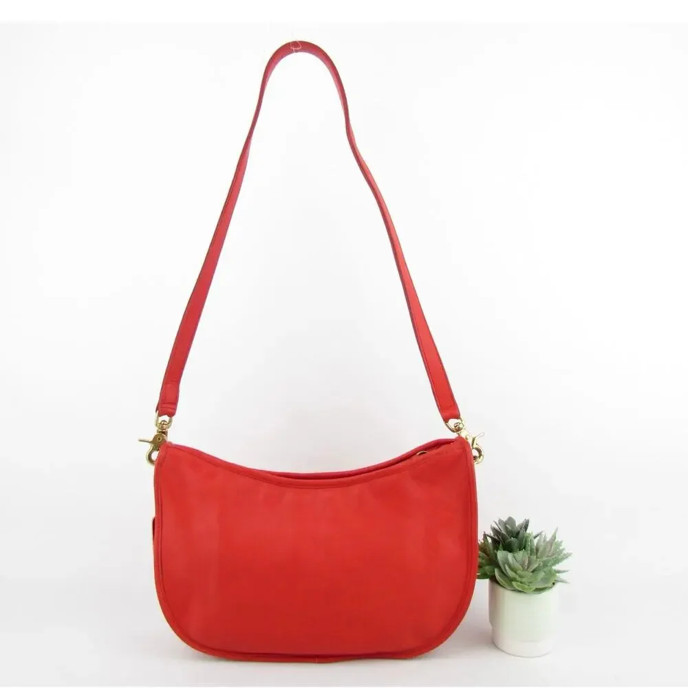 Coach Vintage Red Leather Swinger Bag